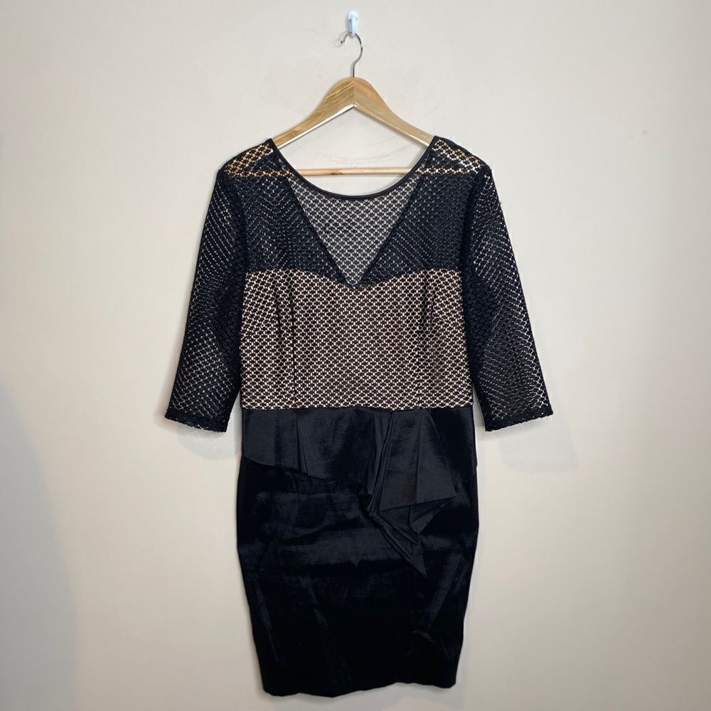 Betsy & Adam Black & Nude Dress
